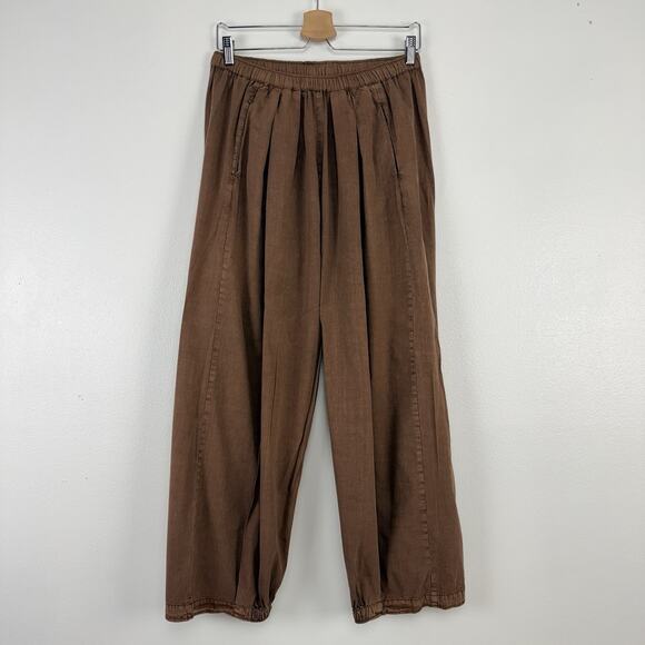Free People To The Sky Parachute Pants Small Slouchy Trousers Brown Boho Pull On - Picture 16 of 16
